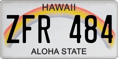 HI license plate ZFR484