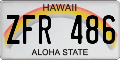 HI license plate ZFR486