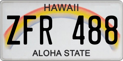 HI license plate ZFR488