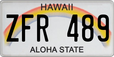 HI license plate ZFR489