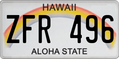 HI license plate ZFR496