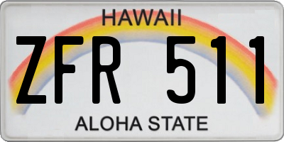 HI license plate ZFR511