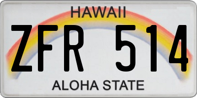 HI license plate ZFR514
