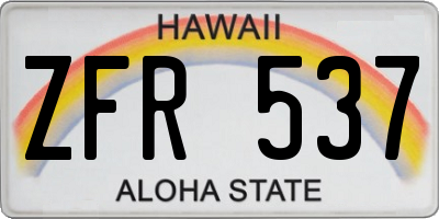 HI license plate ZFR537