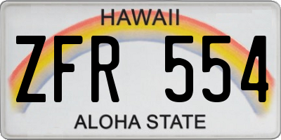 HI license plate ZFR554