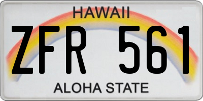 HI license plate ZFR561