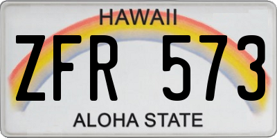 HI license plate ZFR573