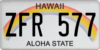 HI license plate ZFR577