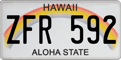HI license plate ZFR592