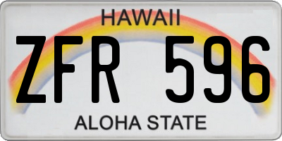 HI license plate ZFR596