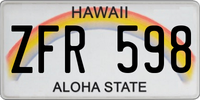 HI license plate ZFR598