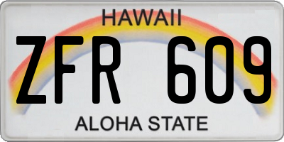 HI license plate ZFR609