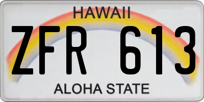 HI license plate ZFR613