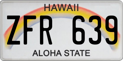 HI license plate ZFR639