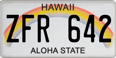 HI license plate ZFR642