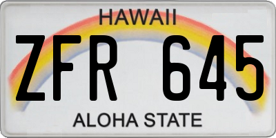 HI license plate ZFR645