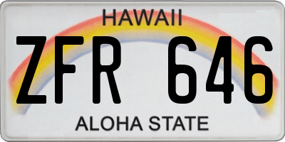 HI license plate ZFR646