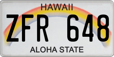HI license plate ZFR648