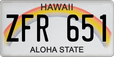 HI license plate ZFR651