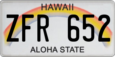 HI license plate ZFR652
