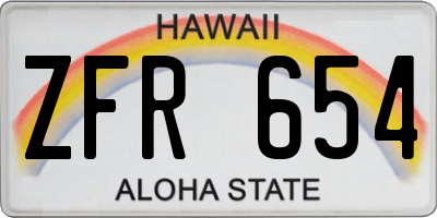 HI license plate ZFR654