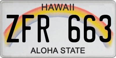 HI license plate ZFR663