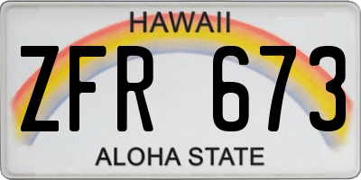 HI license plate ZFR673