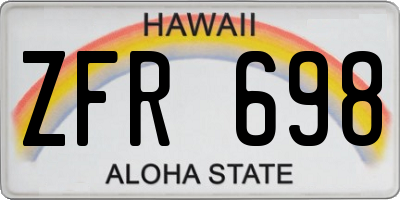 HI license plate ZFR698