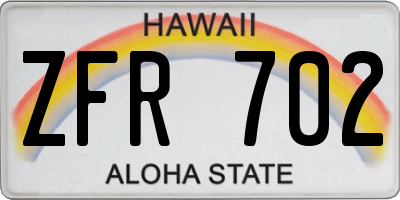 HI license plate ZFR702