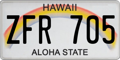 HI license plate ZFR705