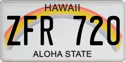 HI license plate ZFR720