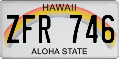 HI license plate ZFR746