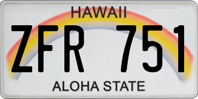 HI license plate ZFR751