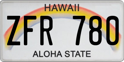 HI license plate ZFR780