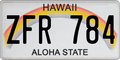 HI license plate ZFR784