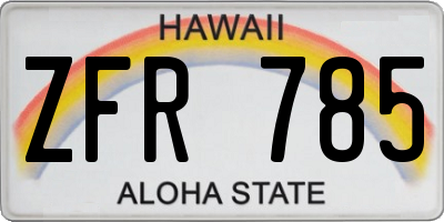 HI license plate ZFR785