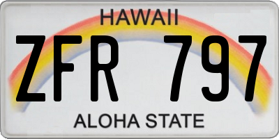 HI license plate ZFR797