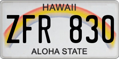 HI license plate ZFR830
