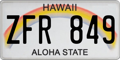 HI license plate ZFR849