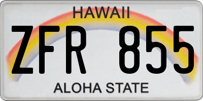 HI license plate ZFR855