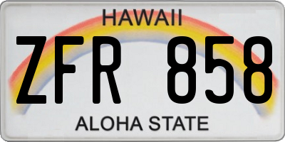 HI license plate ZFR858
