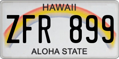 HI license plate ZFR899