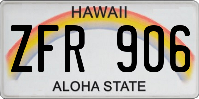 HI license plate ZFR906
