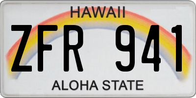 HI license plate ZFR941