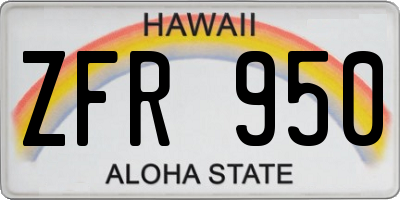 HI license plate ZFR950