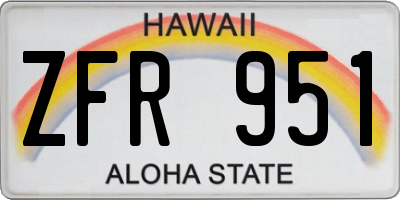 HI license plate ZFR951