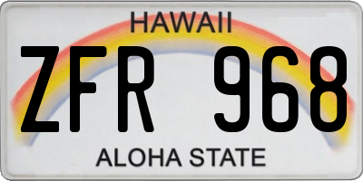 HI license plate ZFR968