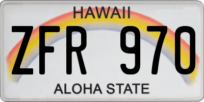 HI license plate ZFR970
