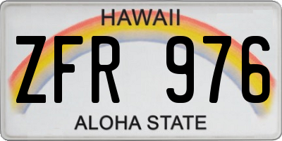 HI license plate ZFR976