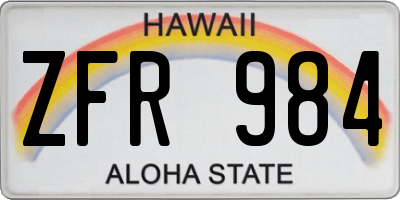 HI license plate ZFR984